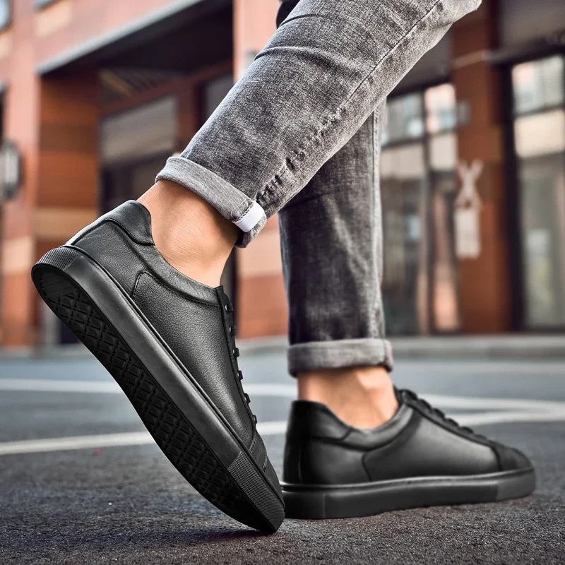 男性ファッションブランド本革靴通気性レースアップカジュアルス - Streetwear Brand Shoes のレビューと価格