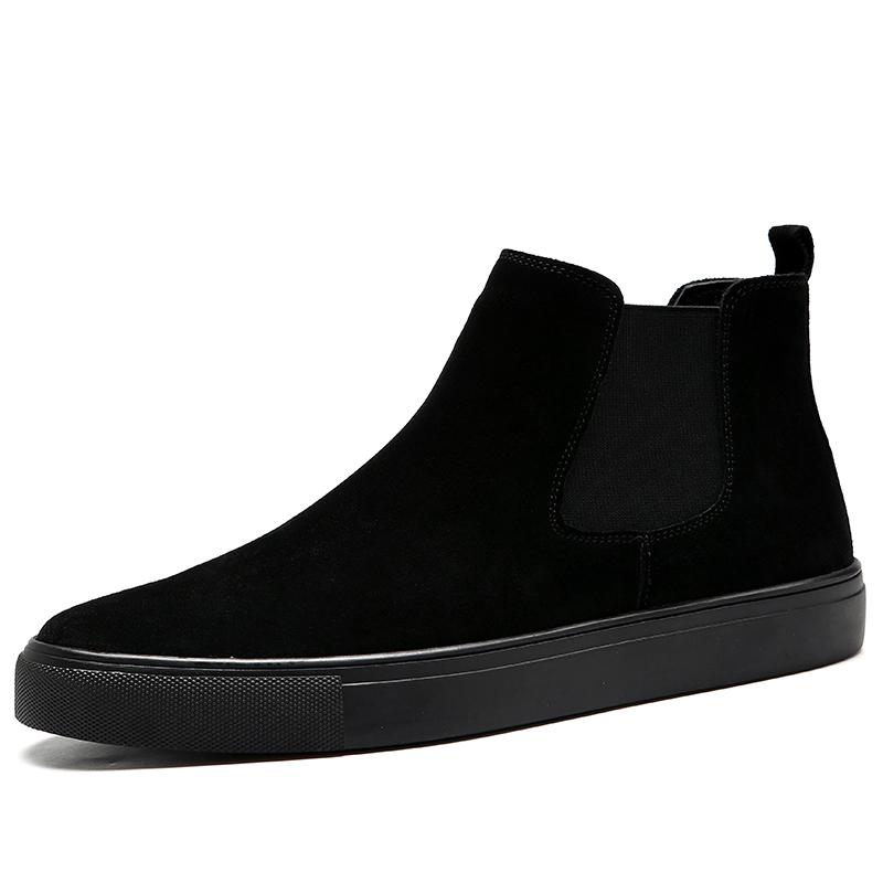有名なブランドのメンズカジュアルチェルシーブーツ黒フラットプ - Streetwear Brand Shoes のレビューと価格