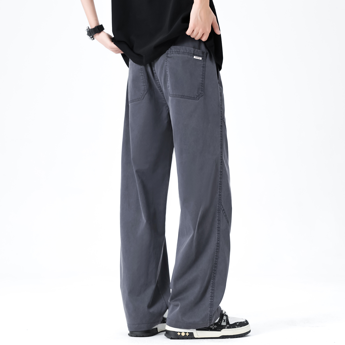 ブランド服メンズ春夏ルーズフィットストレートレッグパンツリヨ - Streetwear Brand Designer のレビューと価格