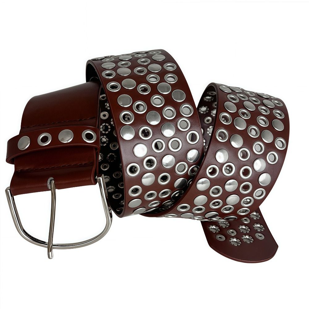 パンクホローアイレットリベットベルト ラグジュアリーデザイン - Streetwear Brand Belts のレビューと価格