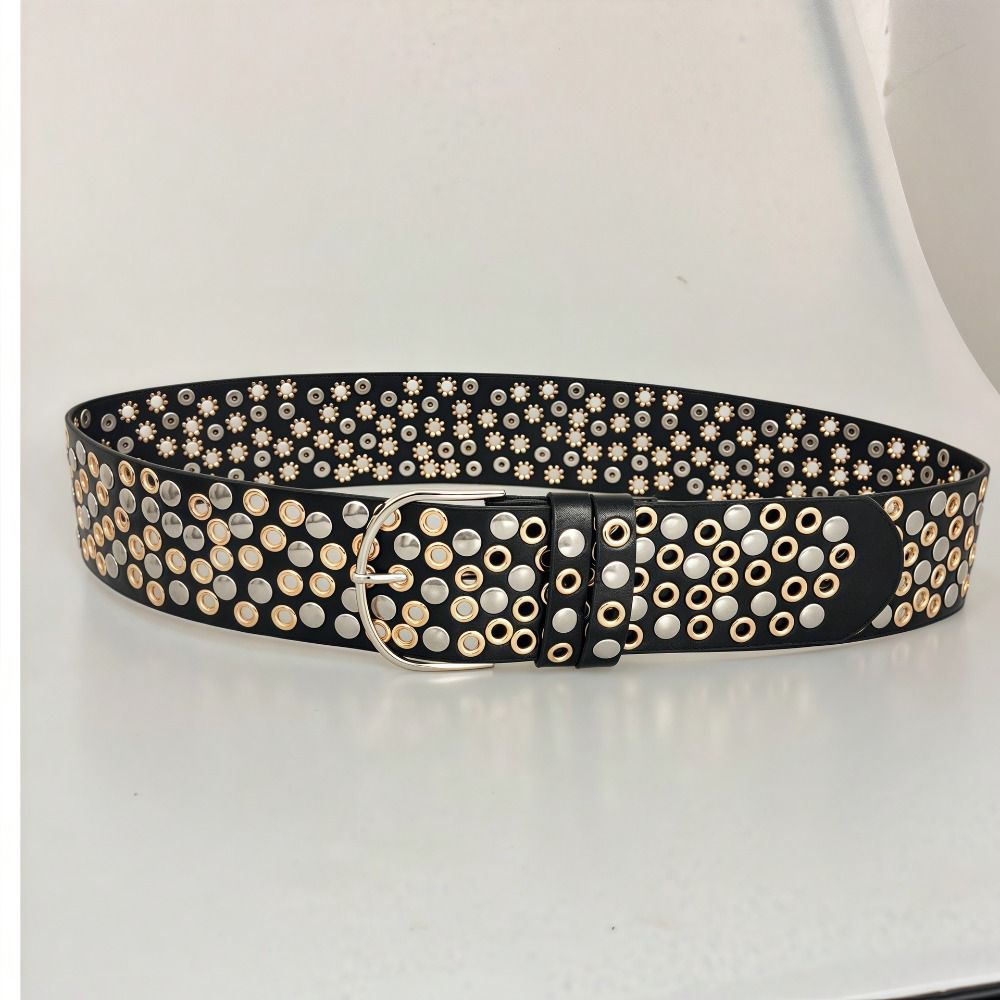 パンクホローアイレットリベットベルト トレンドブランド スト - Streetwear Brand Belts のレビューと価格