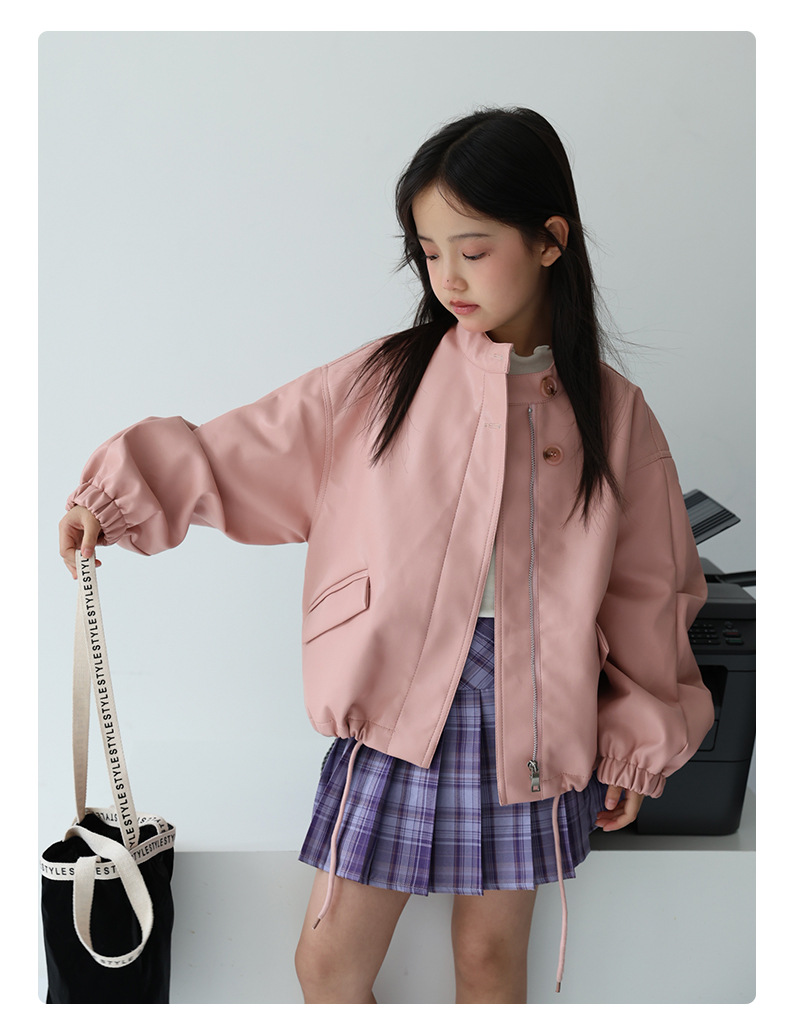 2-12Y 女の子甘い黒ピンクロックオートバイ Pu レザー - Streetwear Brand Designer のレビューと価格