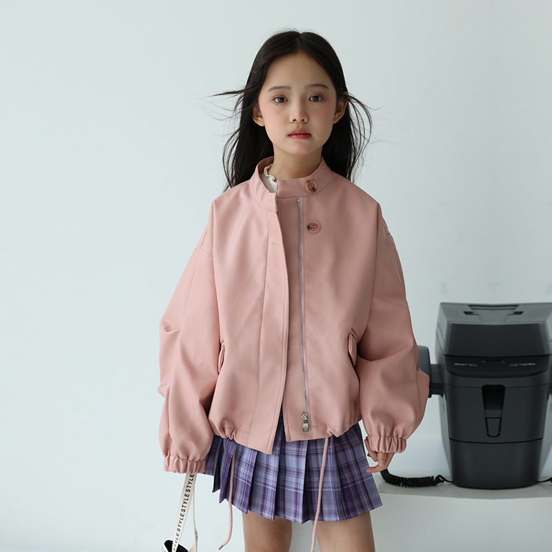 2-12Y 女の子甘い黒ピンクロックオートバイ Pu レザー - Streetwear Brand Designer のレビューと価格